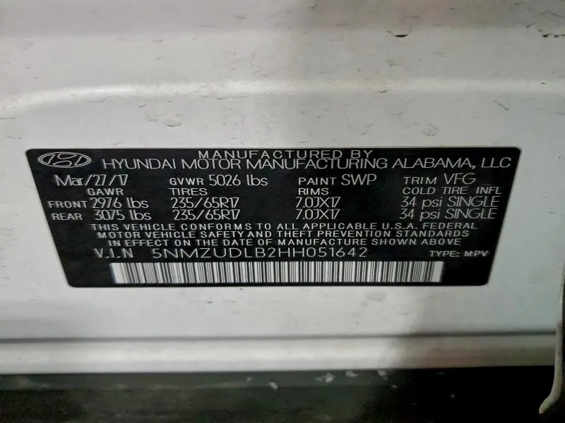 2017 HYUNDAI SANTA FE SPORT   