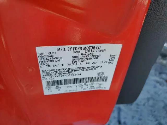 2013 FORD F150 SUPER CAB  