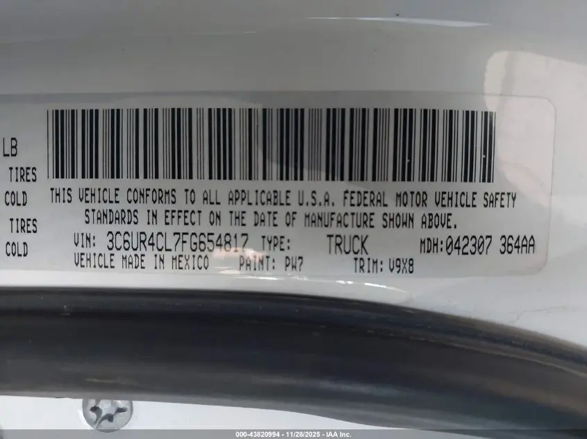 2015 RAM 2500 TRADESMAN