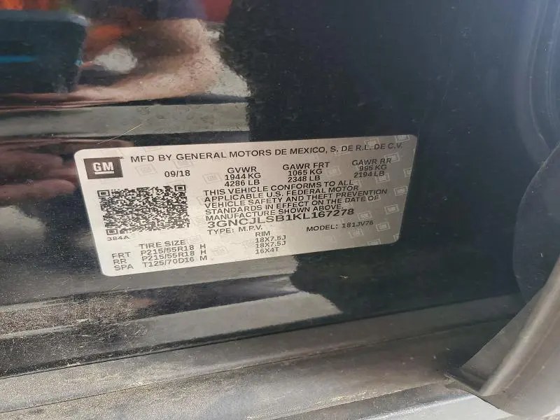 2019 CHEVROLET TRAX 1LT  