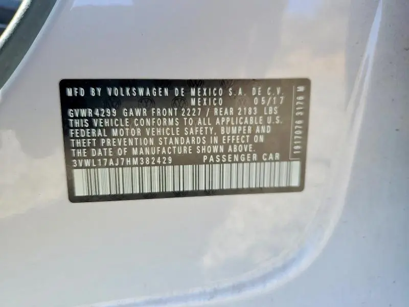 2017 VOLKSWAGEN JETTA SEL  
