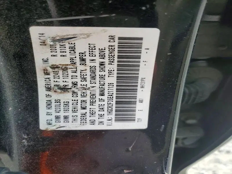 2014 HONDA ACCORD LX  