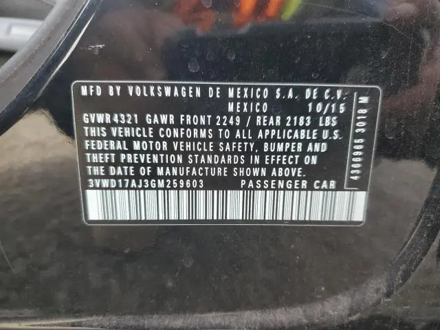 2016 VOLKSWAGEN JETTA SPORT  