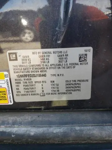 2013 CHEVROLET TRAVERSE LS  