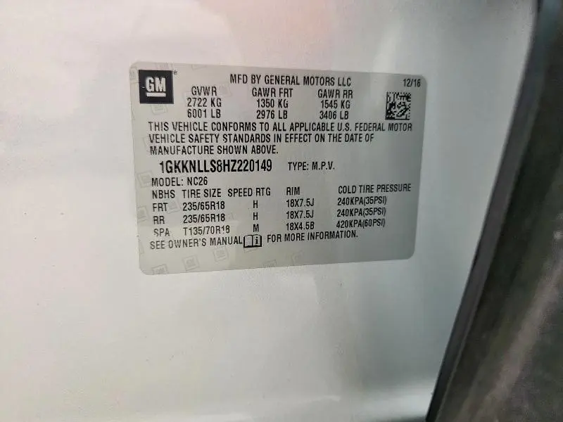2017 GMC ACADIA SLE  