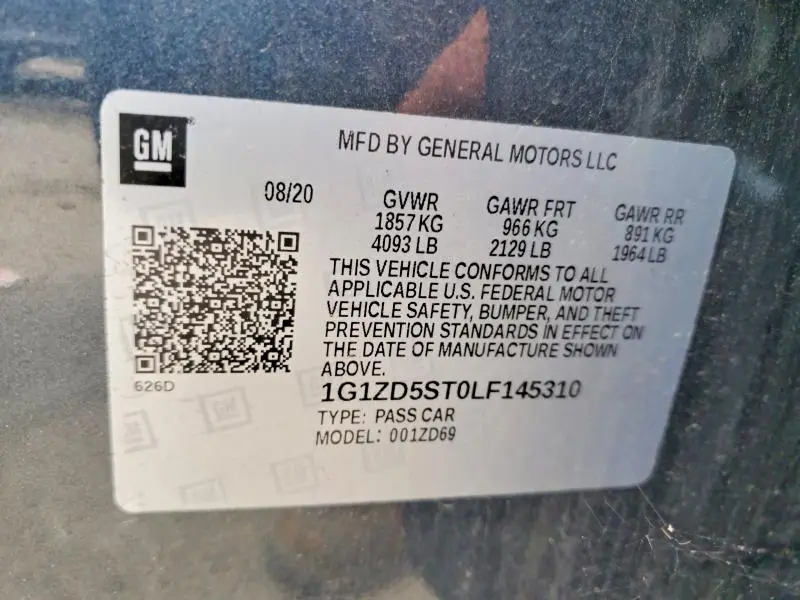 2020 CHEVROLET MALIBU LT  