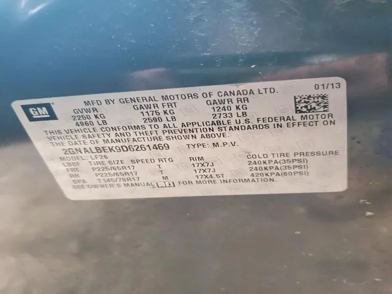 2013 CHEVROLET EQUINOX LS  