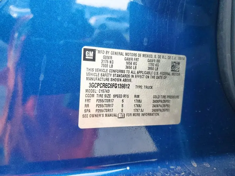 2015 CHEVROLET SILVERADO C1500 LT  