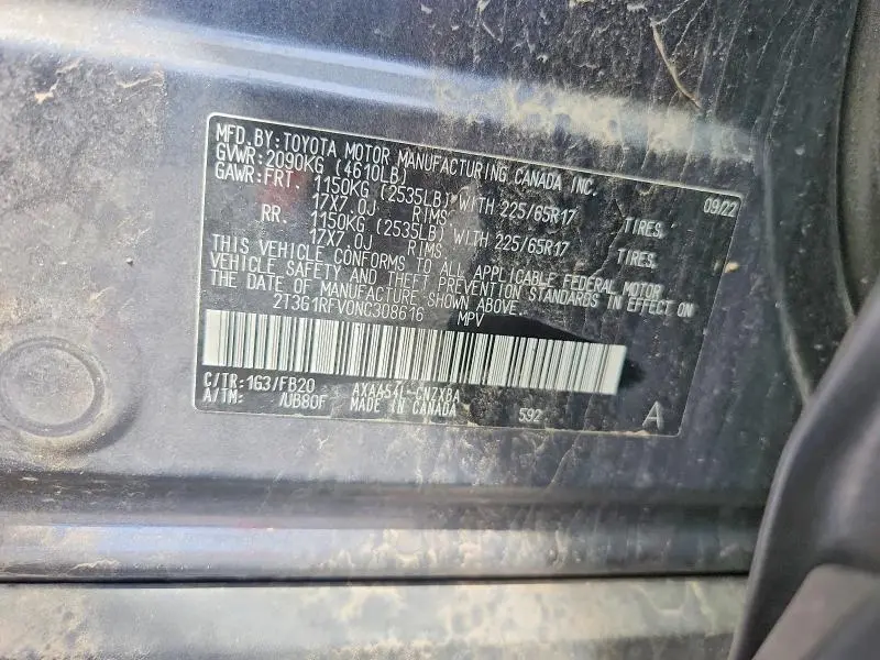 2022 TOYOTA RAV4 LE  