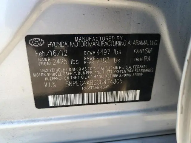 2012 HYUNDAI SONATA SE  