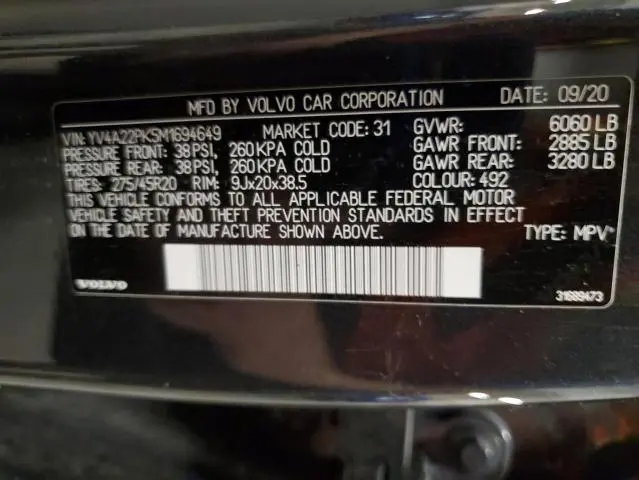 2021 VOLVO XC90 T6 MOMENTUM  