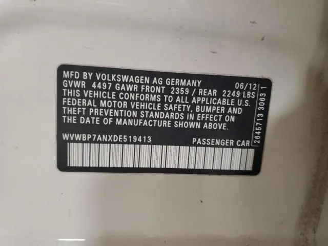 2013 VOLKSWAGEN CC SPORT