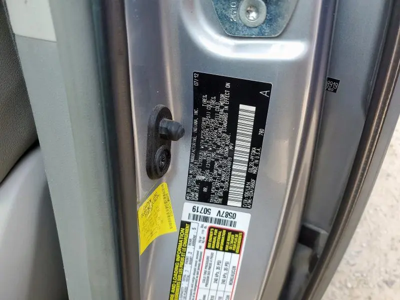 2012 TOYOTA SIENNA XLE 7 PASSENGER  