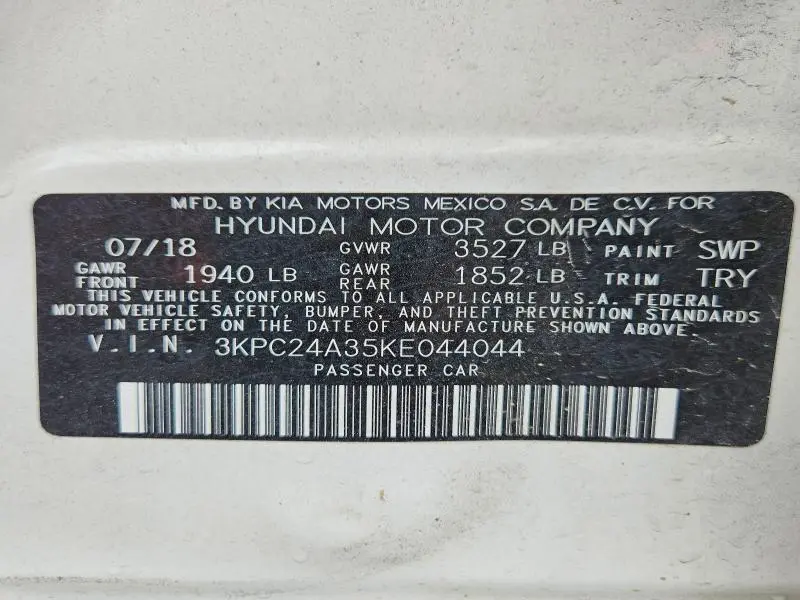 2019 HYUNDAI ACCENT SEL  