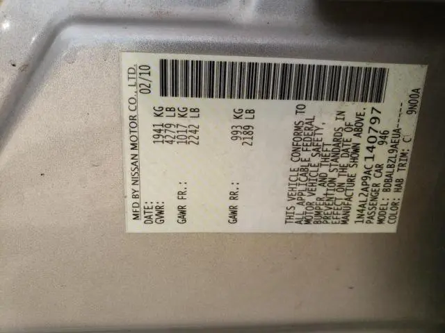 2010 NISSAN ALTIMA BASE  