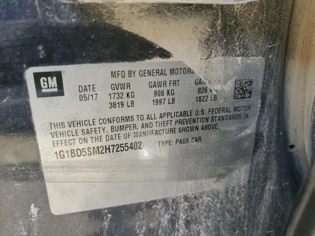 2017 CHEVROLET CRUZE LT