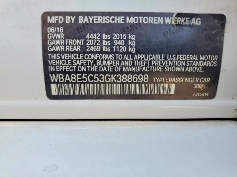 2016 BMW 328 D  