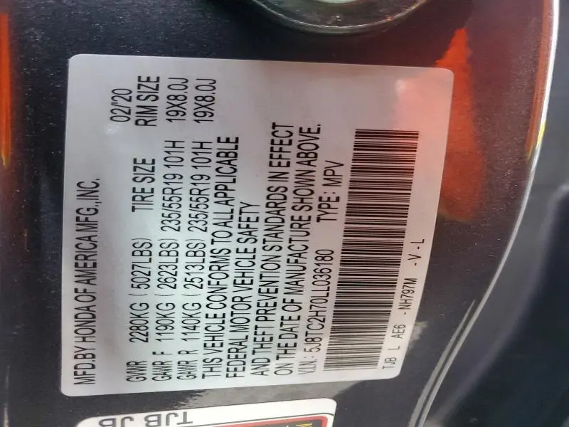 2020 ACURA RDX ADVANCE  