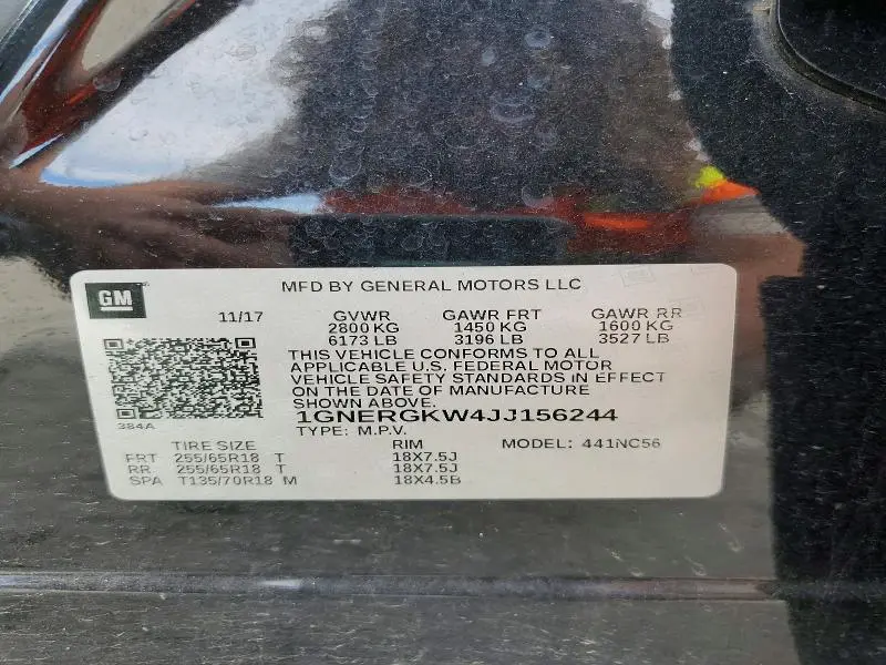 2018 CHEVROLET TRAVERSE LT  
