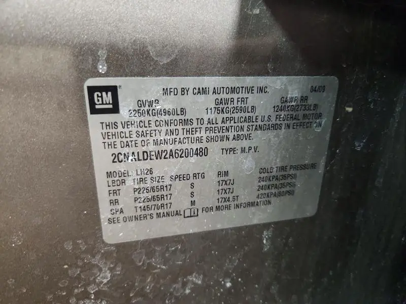 2010 CHEVROLET EQUINOX LT  