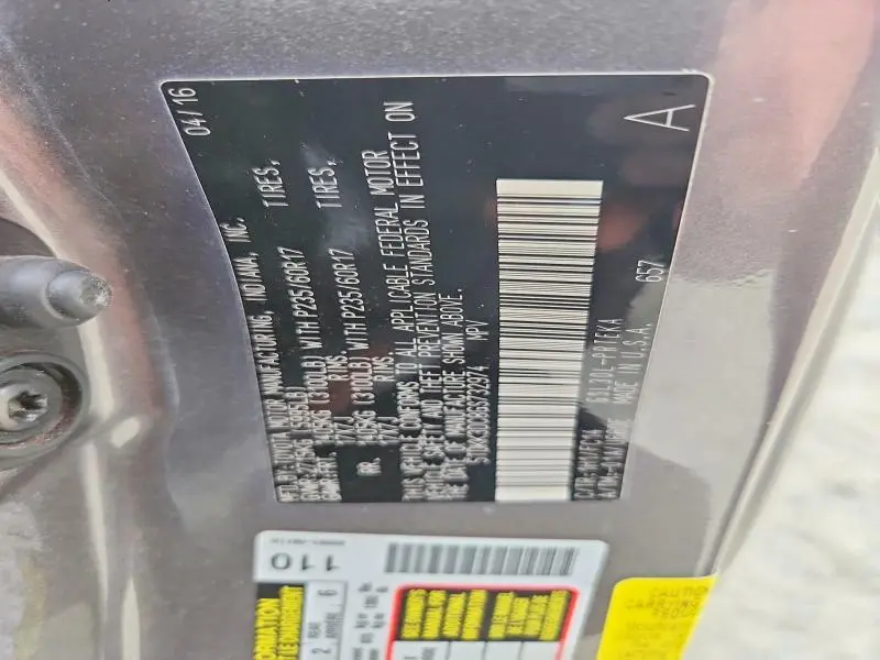 2016 TOYOTA SIENNA LE  