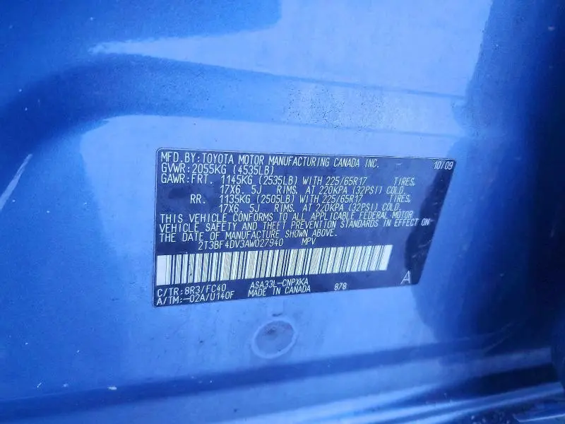 2010 TOYOTA RAV4 BASE  