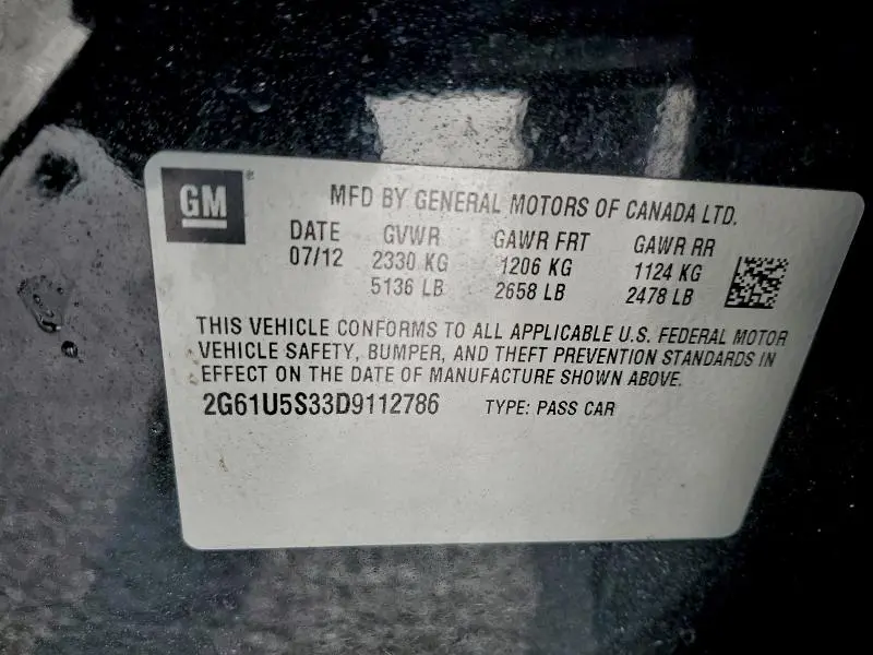 2013 CADILLAC XTS PLATINUM  