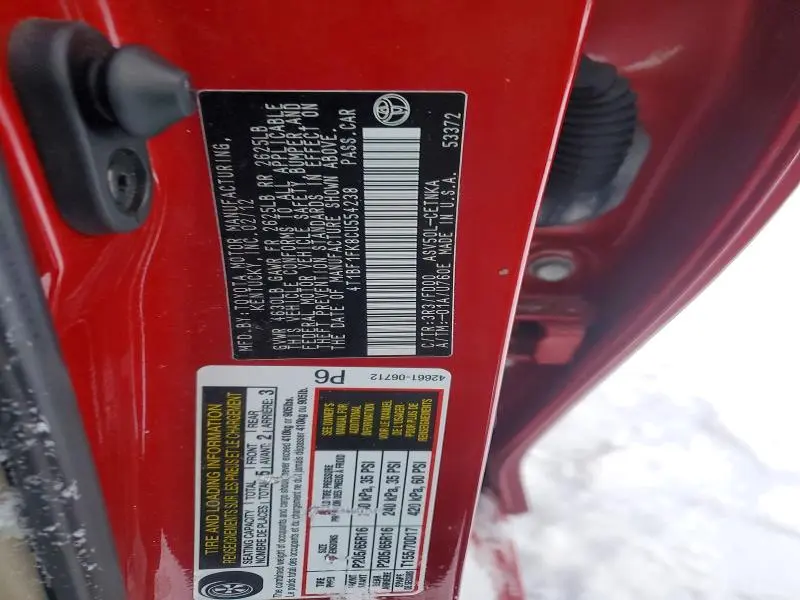 2012 TOYOTA CAMRY BASE  