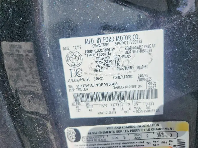 2013 FORD F150 SUPERCREW  