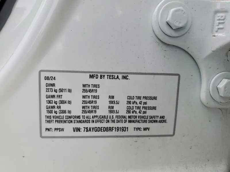 2024 TESLA MODEL Y   