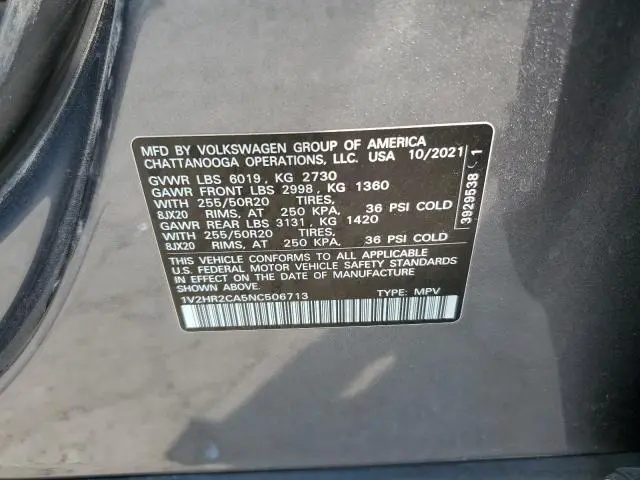 2022 VOLKSWAGEN ATLAS SE  