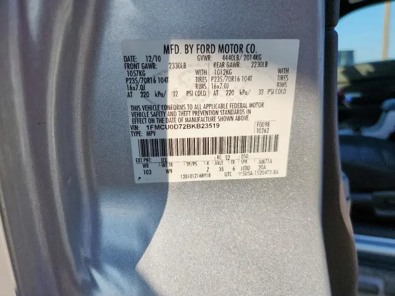 2011 FORD ESCAPE XLT  