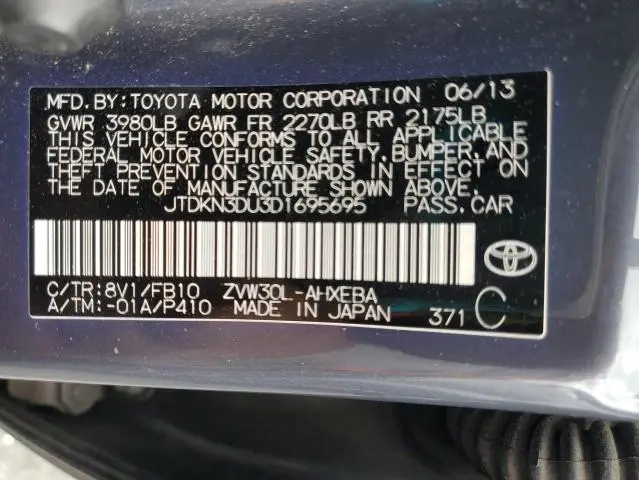 2013 TOYOTA PRIUS   