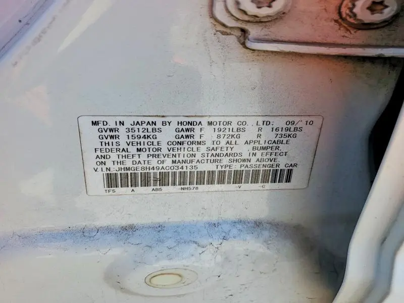 2010 HONDA FIT SPORT  
