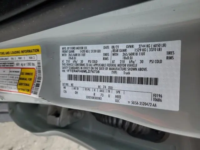 2021 FORD RANGER XL  