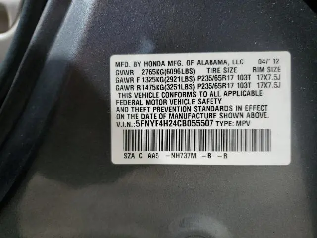 2012 HONDA PILOT LX