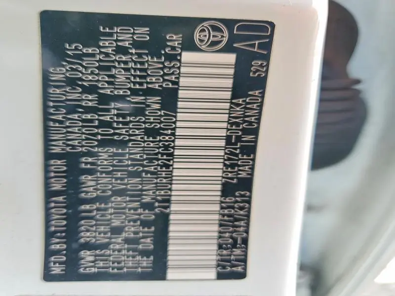 2015 TOYOTA COROLLA LE  