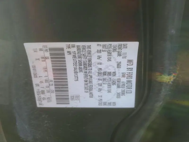 2010 FORD EXPLORER EDDIE BAUER  