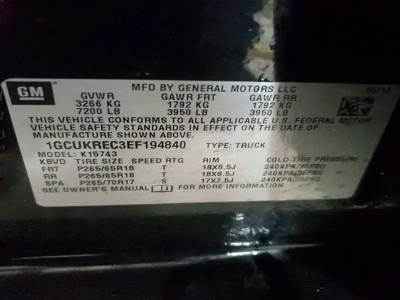 2014 CHEVROLET SILVERADO K1500 LT  