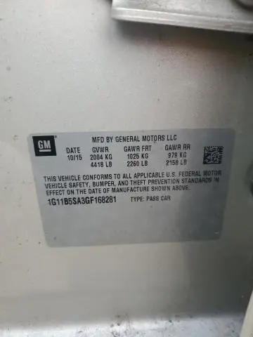 2016 CHEVROLET MALIBU LIMITED LS  