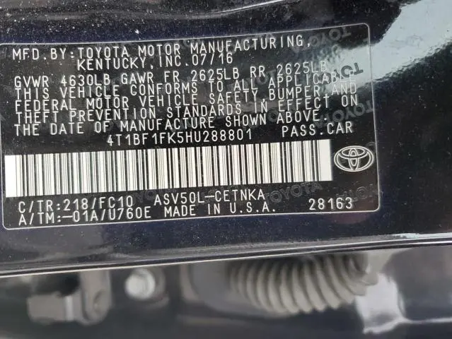 2017 TOYOTA CAMRY LE  