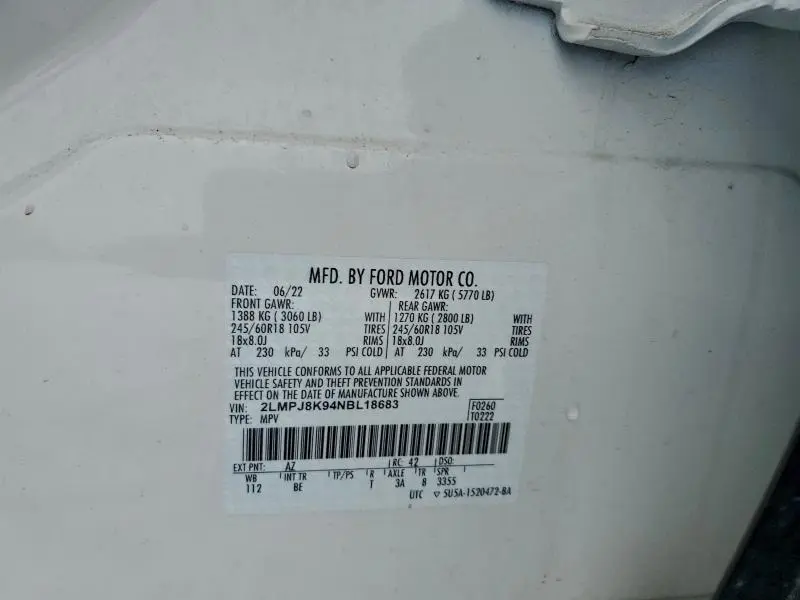 2022 LINCOLN NAUTILUS RESERVE  