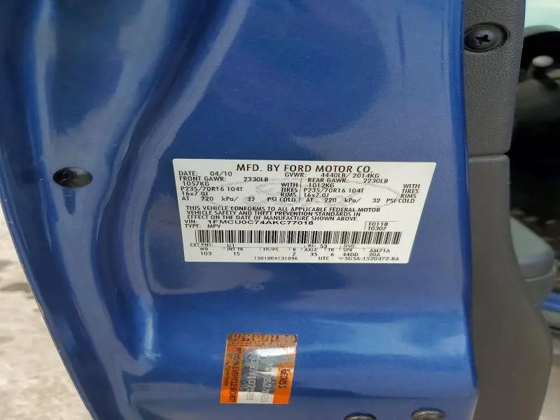 2010 FORD ESCAPE XLS  