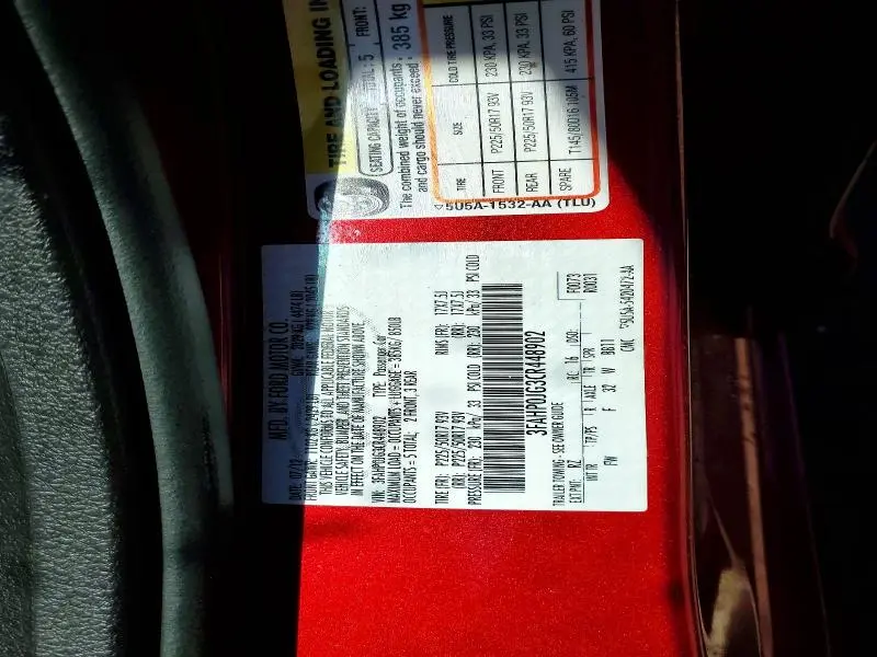 2012 FORD FUSION SEL  