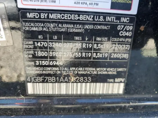 2010 MERCEDES-BENZ GL 450 4MATIC  