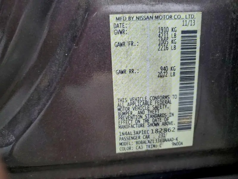 2014 NISSAN ALTIMA 2.5  