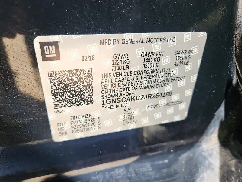 2018 CHEVROLET TAHOE C1500 LS  