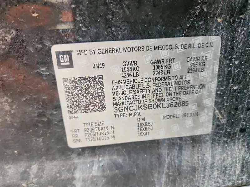 2019 CHEVROLET TRAX LS  