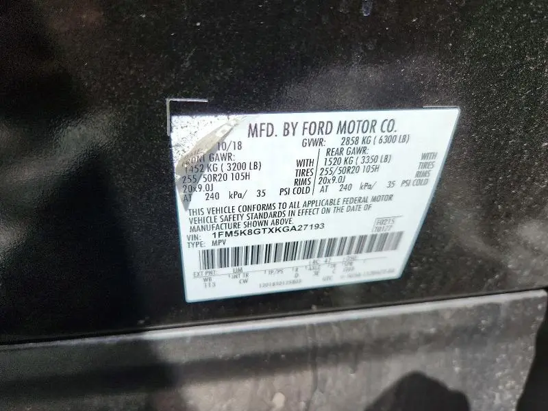 2019 FORD EXPLORER SPORT  