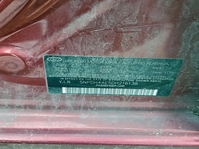 2013 HYUNDAI ELANTRA GLS  